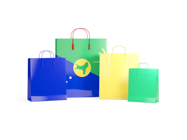 Shopping bags with flag. Download flag icon of Christmas Island at PNG format