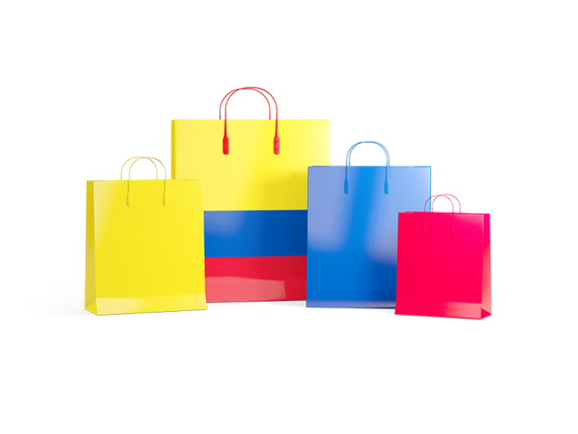 Shopping bags with flag. Download flag icon of Colombia at PNG format