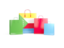 Comoros. Shopping bags with flag. Download icon.