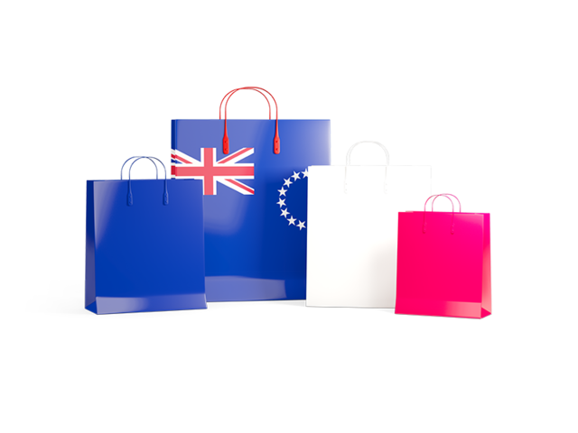 Shopping bags with flag. Download flag icon of Cook Islands at PNG format