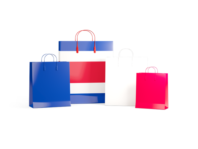 Shopping bags with flag. Download flag icon of Costa Rica at PNG format