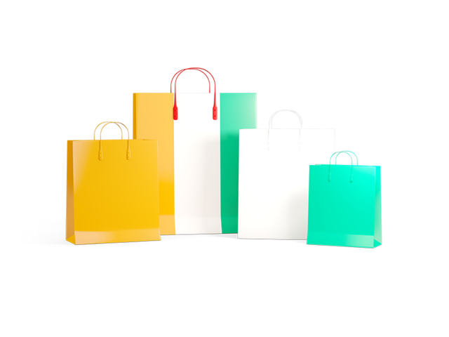 Shopping bags with flag. Download flag icon of Cote d'Ivoire at PNG format