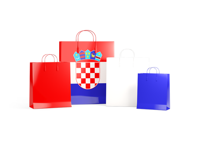 Shopping bags with flag. Download flag icon of Croatia at PNG format