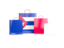 Cuba. Shopping bags with flag. Download icon.