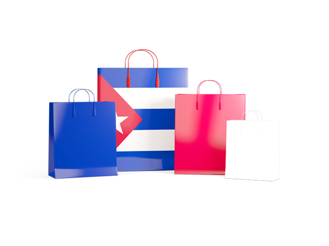 Shopping bags with flag. Download flag icon of Cuba at PNG format