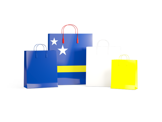 Shopping bags with flag. Download flag icon of Curacao at PNG format