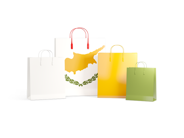 Shopping bags with flag. Download flag icon of Cyprus at PNG format