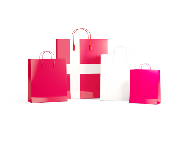 Shopping bags with flag. Download flag icon of Denmark at PNG format