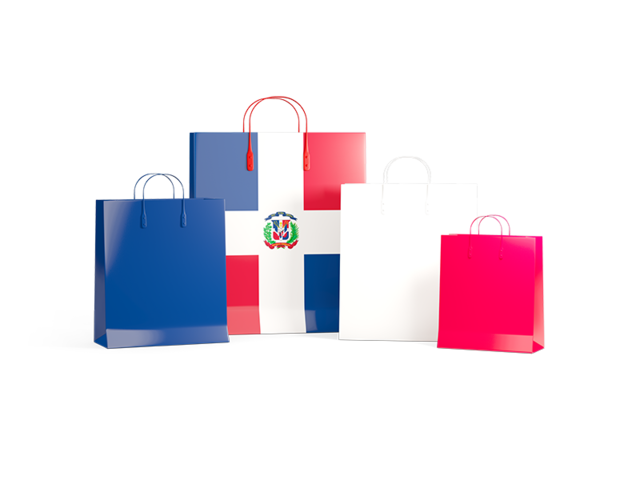 Shopping bags with flag. Download flag icon of Dominican Republic at PNG format