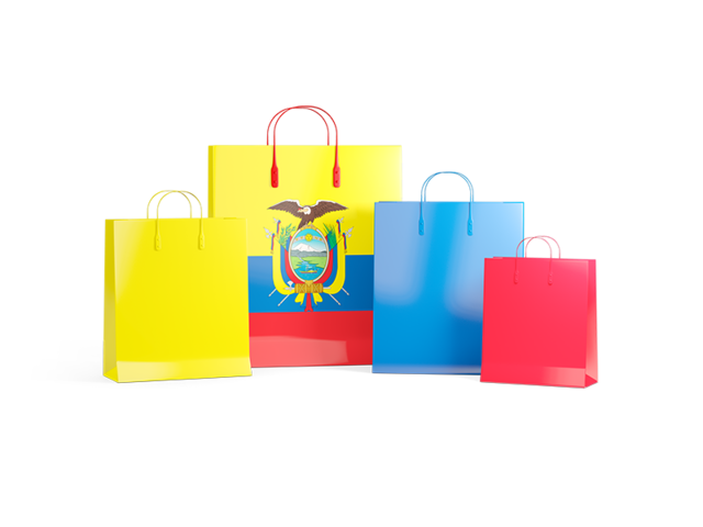 Shopping bags with flag. Download flag icon of Ecuador at PNG format