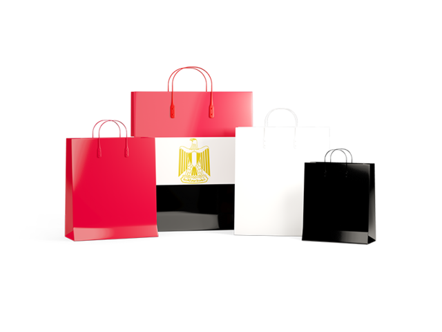 Shopping bags with flag. Download flag icon of Egypt at PNG format