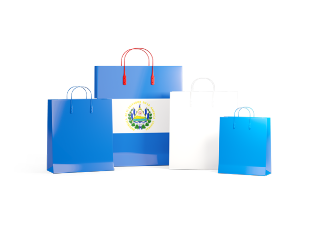 Shopping bags with flag. Download flag icon of El Salvador at PNG format