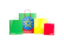 Ethiopia. Shopping bags with flag. Download icon.