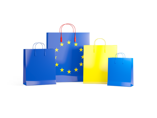 Shopping bags with flag. Download flag icon of European Union at PNG format