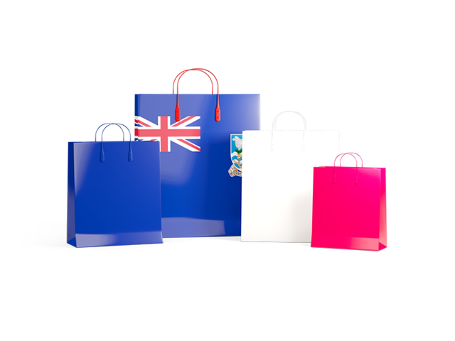 Shopping bags with flag. Download flag icon of Falkland Islands at PNG format