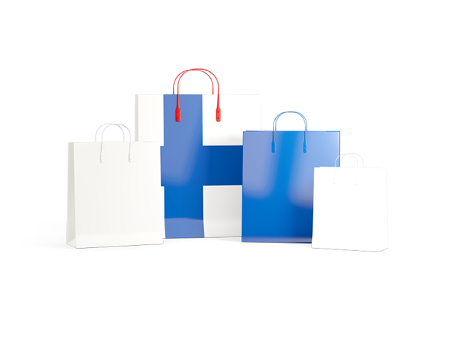 Shopping bags with flag. Download flag icon of Finland at PNG format