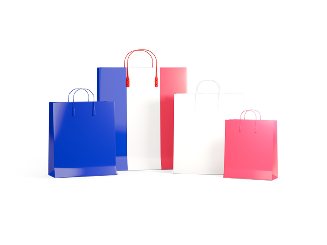 Shopping bags with flag. Download flag icon of France at PNG format