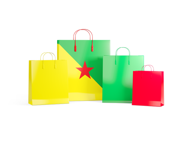 Shopping bags with flag. Download flag icon of French Guiana at PNG format