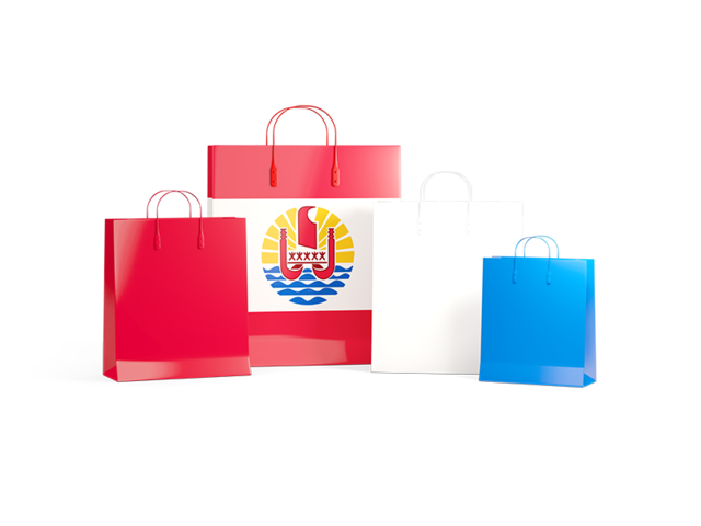 Shopping bags with flag. Download flag icon of French Polynesia at PNG format