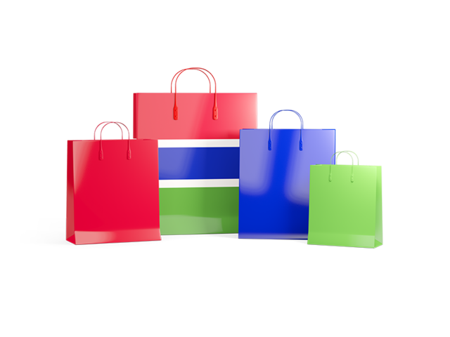 Shopping bags with flag. Download flag icon of Gambia at PNG format