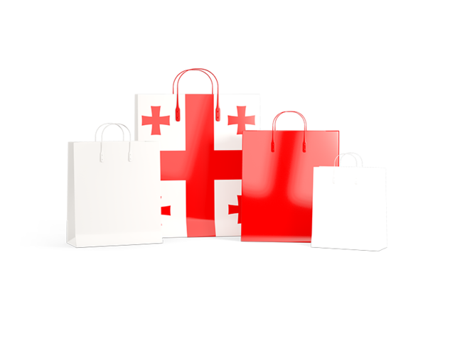 Shopping bags with flag. Download flag icon of Georgia at PNG format