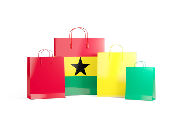 Shopping bags with flag. Download flag icon of Ghana at PNG format