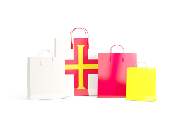 Shopping bags with flag. Download flag icon of Guernsey at PNG format