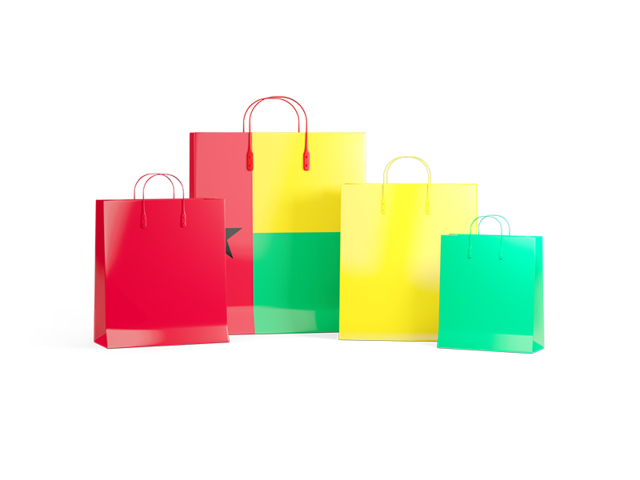 Shopping bags with flag. Download flag icon of Guinea-Bissau at PNG format