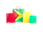 Guyana. Shopping bags with flag. Download icon.