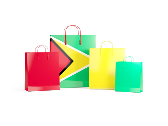 Shopping bags with flag. Download flag icon of Guyana at PNG format