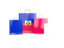 Haiti. Shopping bags with flag. Download icon.