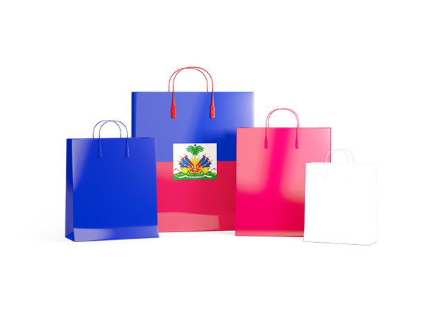 Shopping bags with flag. Download flag icon of Haiti at PNG format