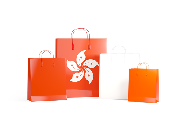 Shopping bags with flag. Download flag icon of Hong Kong at PNG format