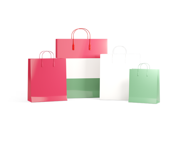 Shopping bags with flag. Download flag icon of Hungary at PNG format