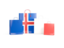 Iceland. Shopping bags with flag. Download icon.