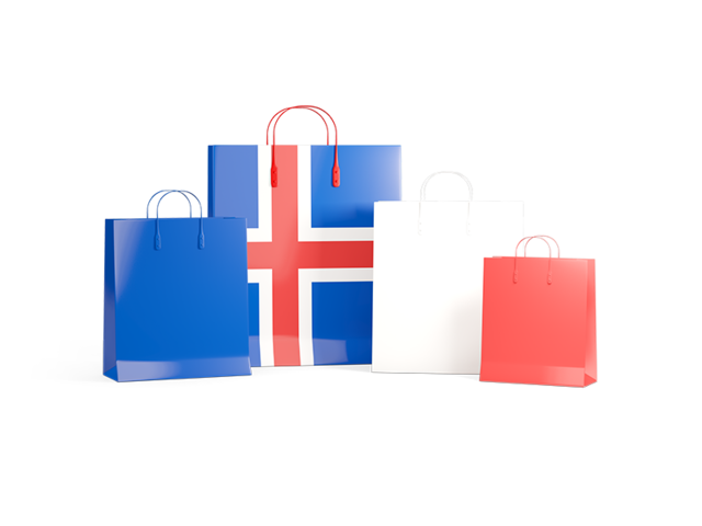 Shopping bags with flag. Download flag icon of Iceland at PNG format