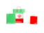 Iran. Shopping bags with flag. Download icon.