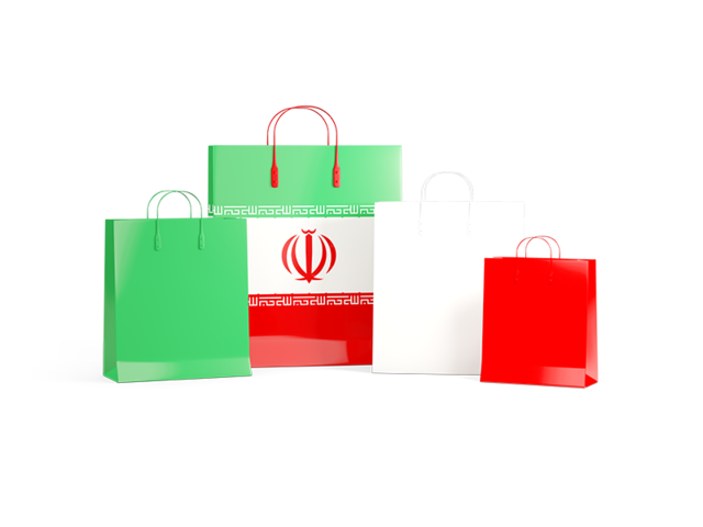 Shopping bags with flag. Download flag icon of Iran at PNG format