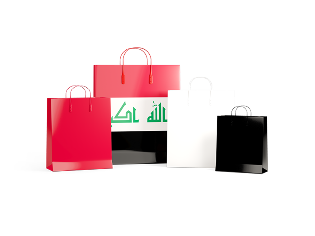 Shopping bags with flag. Download flag icon of Iraq at PNG format