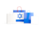Israel. Shopping bags with flag. Download icon.