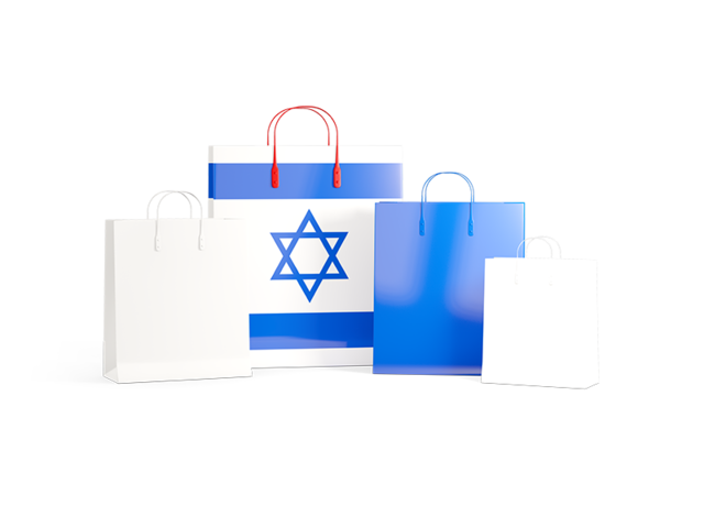 Shopping bags with flag. Download flag icon of Israel at PNG format