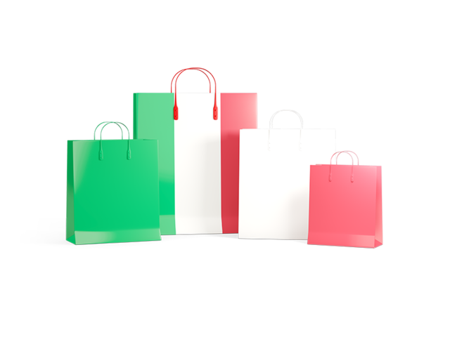 Shopping bags with flag. Download flag icon of Italy at PNG format