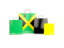 Jamaica. Shopping bags with flag. Download icon.