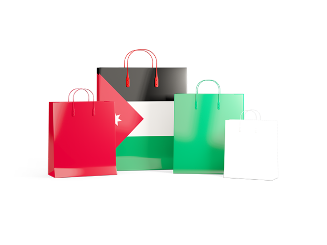 Shopping bags with flag. Download flag icon of Jordan at PNG format