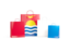 Kiribati. Shopping bags with flag. Download icon.