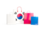 South Korea. Shopping bags with flag. Download icon.