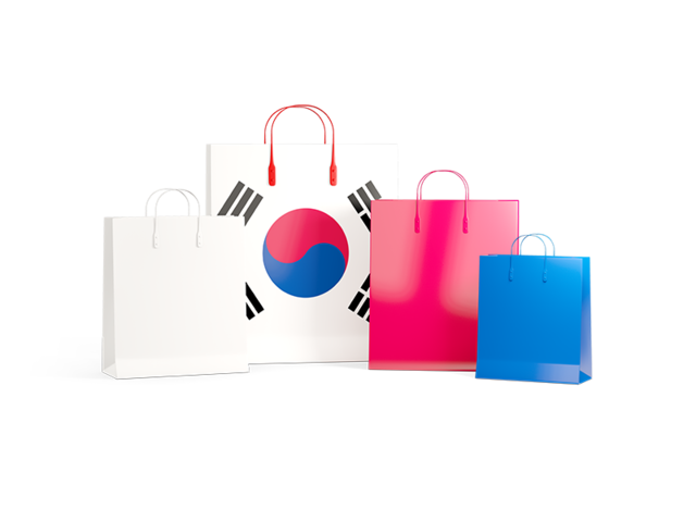 Shopping bags with flag. Download flag icon of South Korea at PNG format