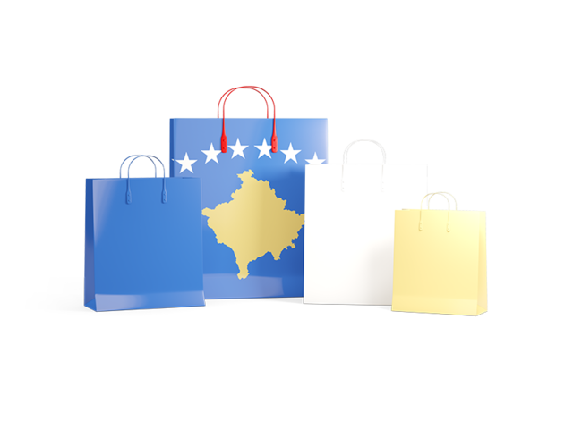Shopping bags with flag. Download flag icon of Kosovo at PNG format