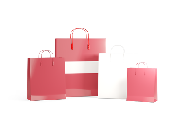 Shopping bags with flag. Download flag icon of Latvia at PNG format