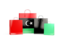 Libya. Shopping bags with flag. Download icon.